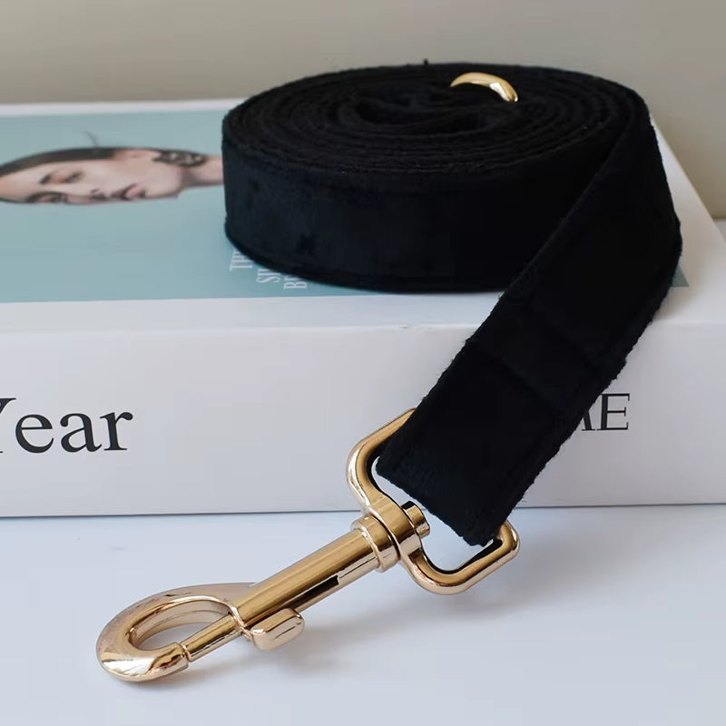 Flanneluxe Reflective Dog Collar & Leash Set – Designer Soft Velvet Edition