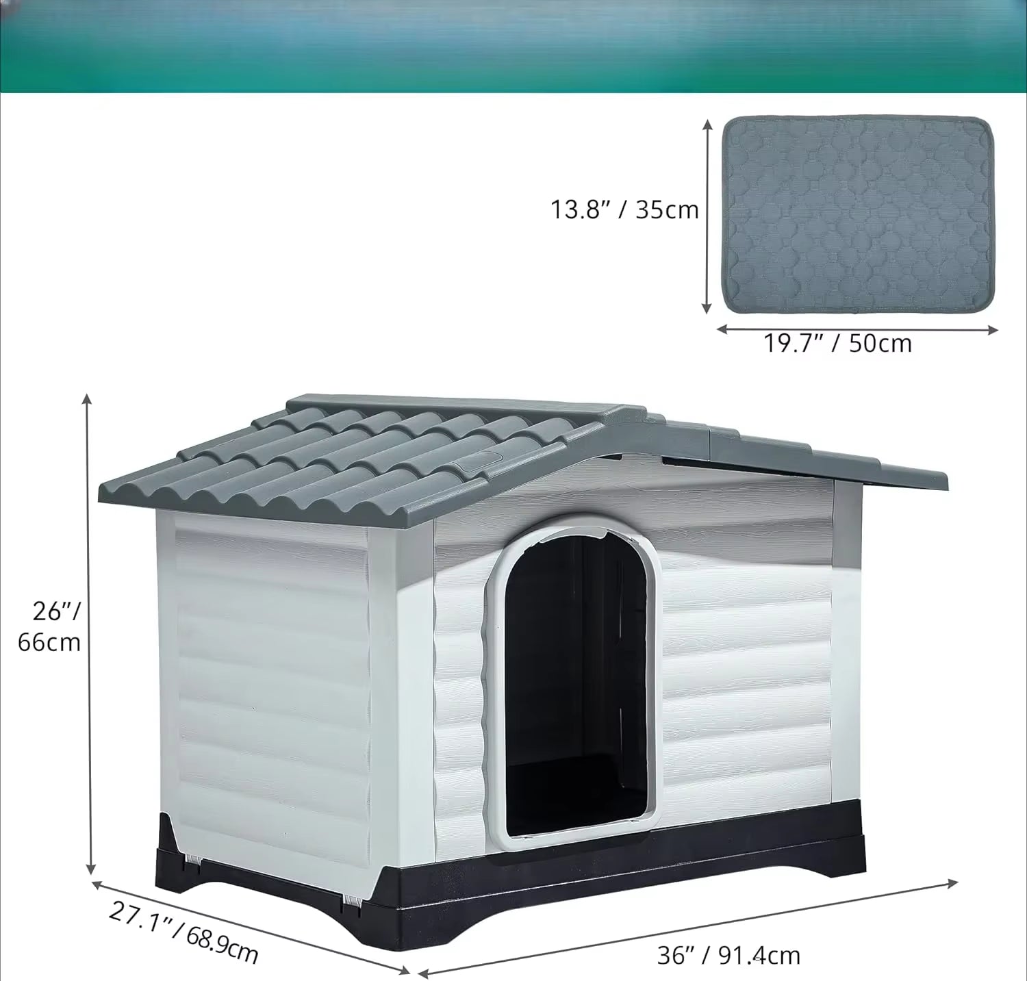 TailHaven Outdoor Folding Dog House with Skylight and Elevated Base