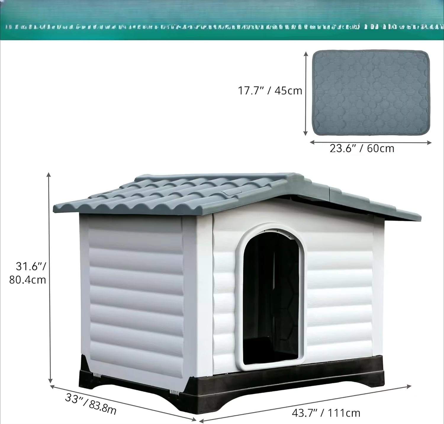 TailHaven Outdoor Folding Dog House with Skylight and Elevated Base