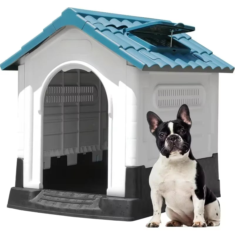 TailHaven Outdoor Folding Dog House with Skylight and Elevated Base