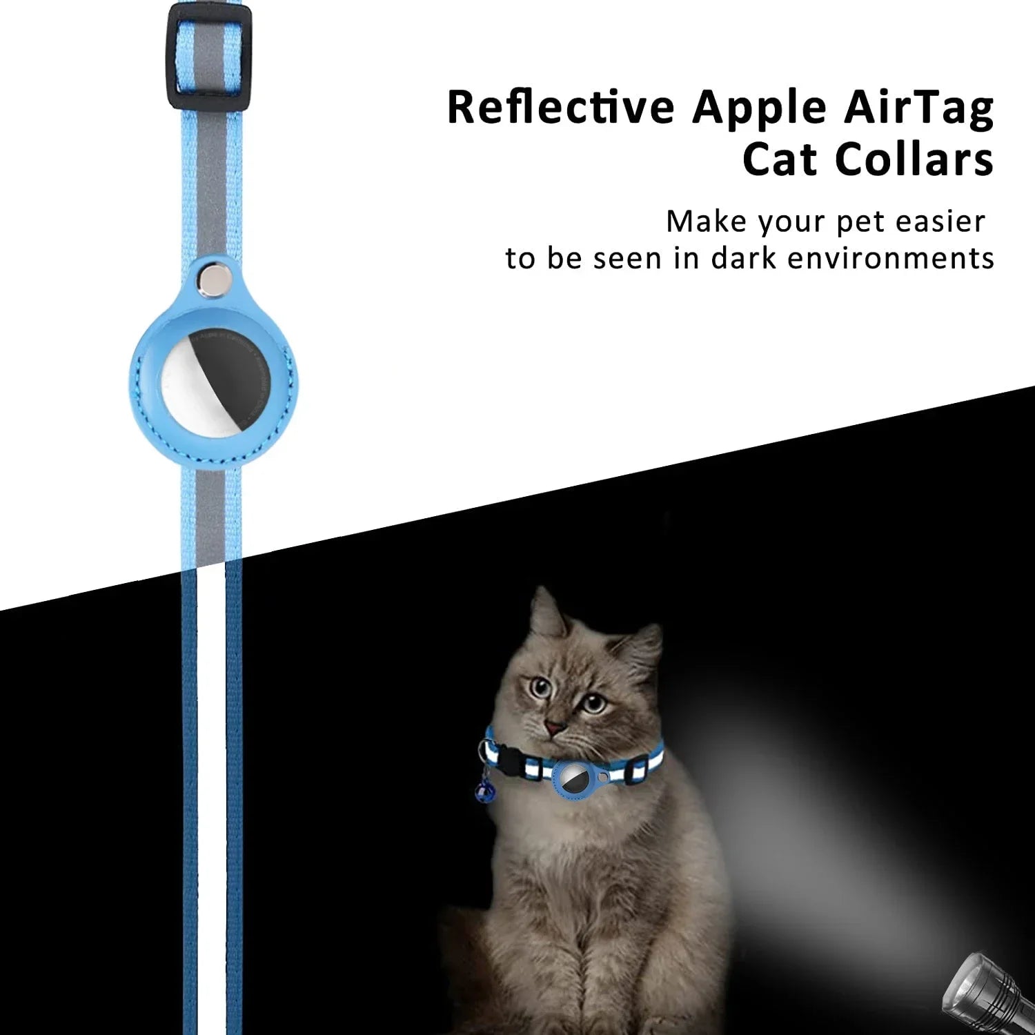 PawTrack Reflective AirTag Cat Collar