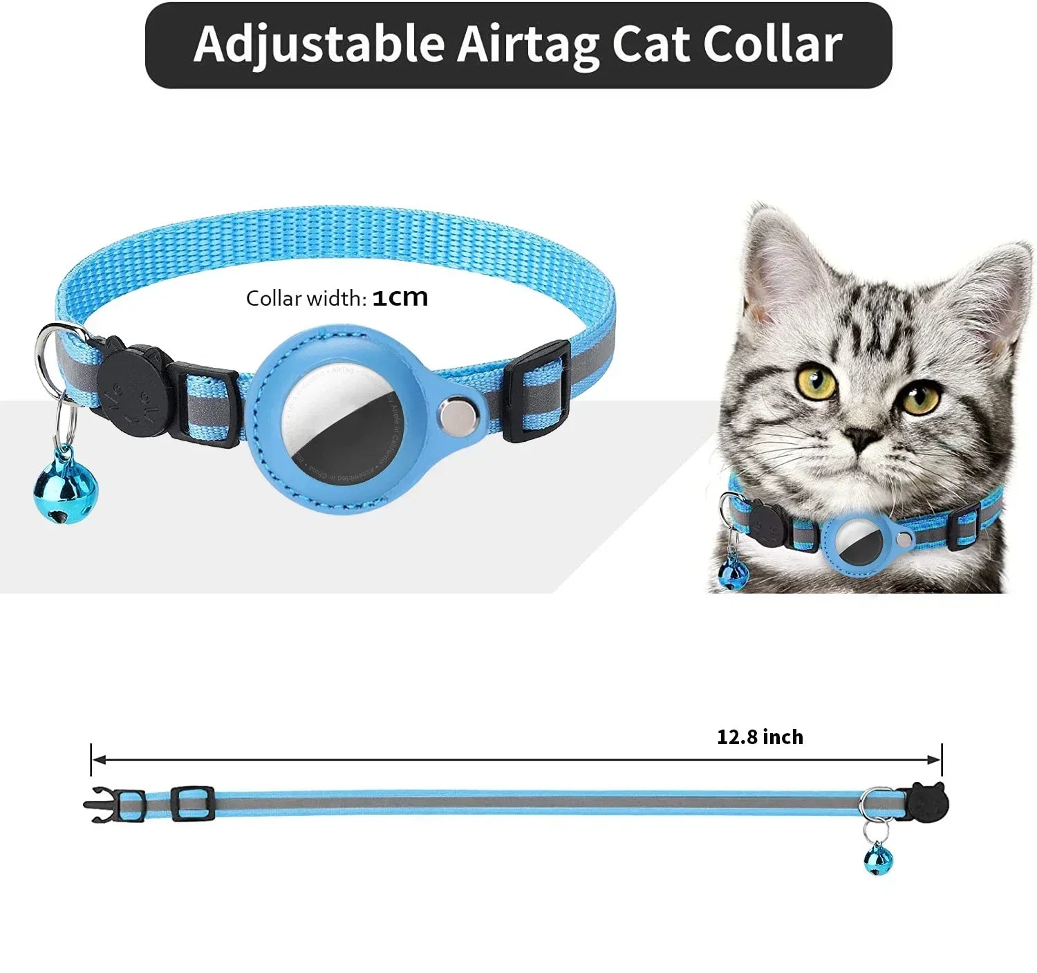 PawTrack Reflective AirTag Cat Collar