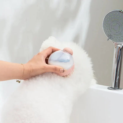 SilicoClean Pet Bath Brush – Integrated Shampoo & Gentle Massage Tool