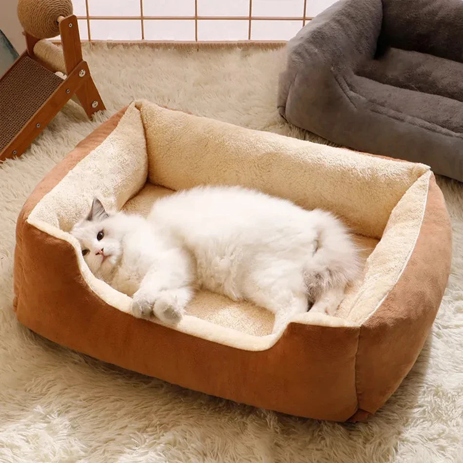 KittenComfort Pet Cushion Bed - Luxury Basket Design