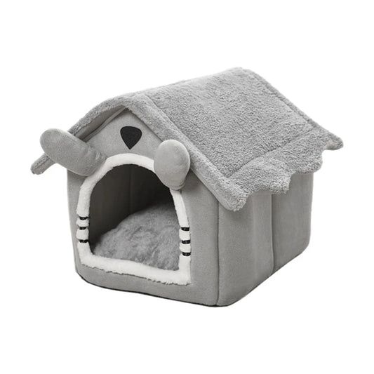 Detachable Four-Season Cat House – Foldable Semi-Enclosed Pet Nest Shelter