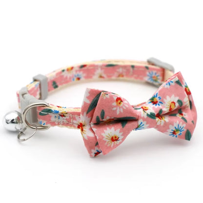 MeowBow Adjustable Cat & Small Dog Collar with Bell – Bowknot Necklace
