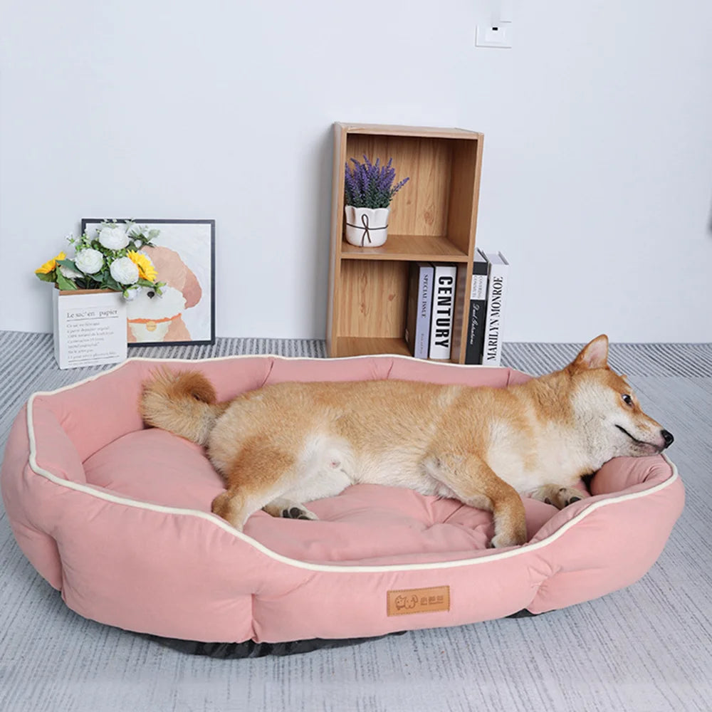 Pet Sofa Sleeping Bed – Large Dog Bed House with Big Space Winter Warm Cushion